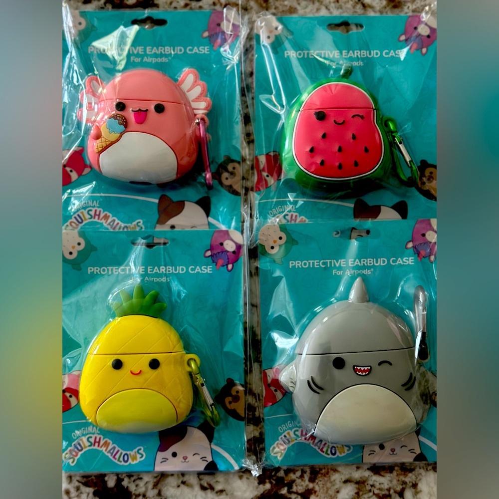 4 Brand New SQUISHMALLOW protective AirPod cases